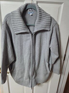 Size 1X - Future Collective Reese Blutstein Gray Knit Zip Cardigan Sweater